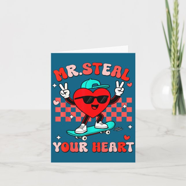 Cartão Mr Steal Your Heart For Boys Toddlers Valentine's  (Frente)