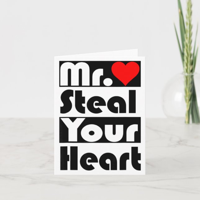 Cartão Mr Steal Your Heart For Boys Toddlers Valentines  (Frente)