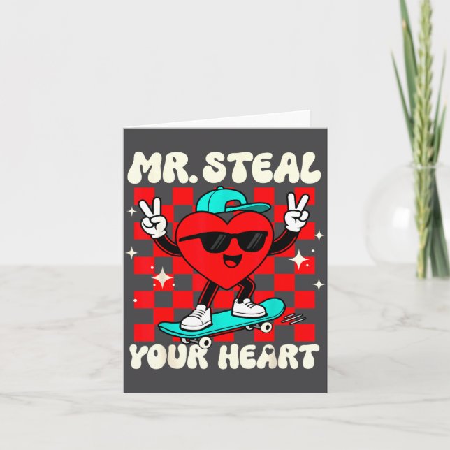 Cartão Mr Steal Your Heart For Boys Toddlers Valentine's  (Frente)