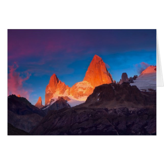 Cartão Mt Fitz Roy Ao Sunrise (Frente Horizontal)
