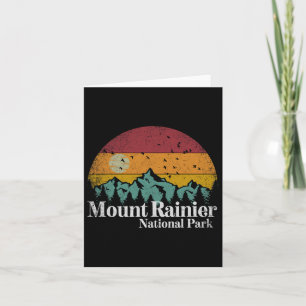 Cartão Mt Monte Rainier National Park Retro Style Hiking