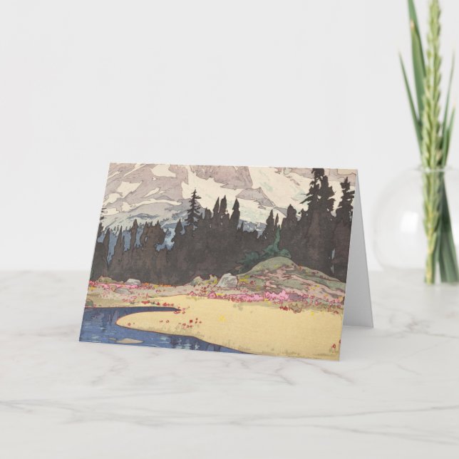 Cartão Mt. Rainier (Reniya-Yama) Da Série Americana (Frente)