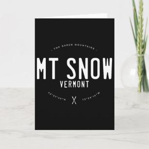 Cartão Mt. Snow Vermont Gráfico Envelhecido Esqui Vintage