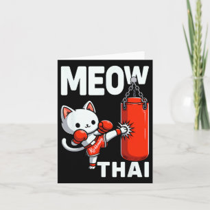 Cartão Muay Thai Cat Boxando Artes Marciais Combatendo Es