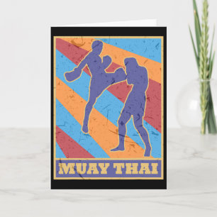 Cartão Muay Thai Cores Retro Vintage Kickboxing Mma Boxe