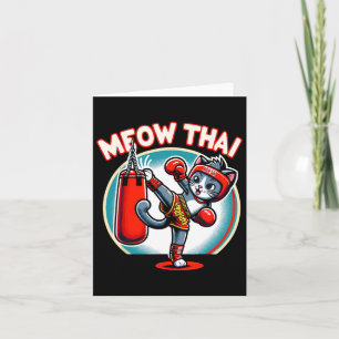 Cartão Muay Thai Martial Art Tailandês Boxing Cat Meow Th