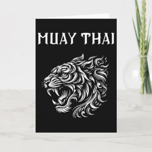 Cartão Muay Thai Mma Luta Tatuagem Tigre Rugido Kickboxin