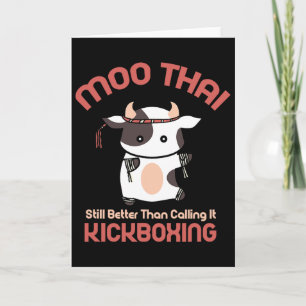 Cartão Muay Thai Moo Thai Kickboxing engraçado