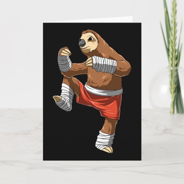 Cartão Muay Thai Sloth - Boxe Tailandesa e Kickboxing  (Frente)