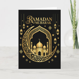 Cartão Muçulmano legal do Ramadão rezando Fé Adoração