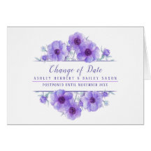 Mudança de data casamento roxo anêmona adiada