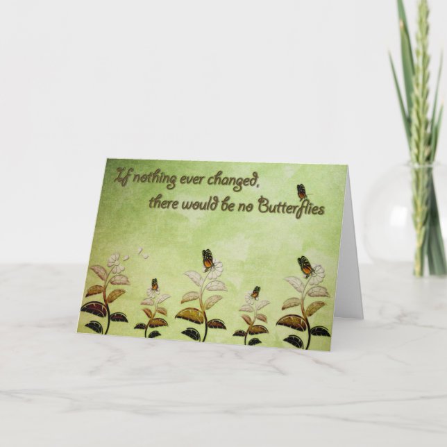 Cartão Mude citações da borboleta (Frente)