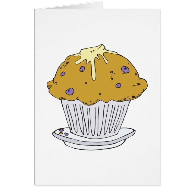 Cartão muffin de mirtilo (Frente)