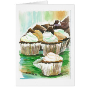 Cartão muffin do chocolate