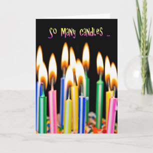 Cartão muitas velas de aniversário