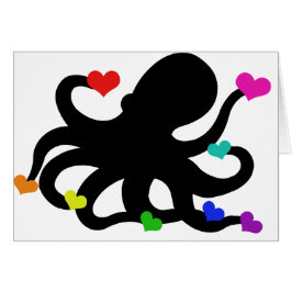Cartão Muito amor Corações Octopus Art Design