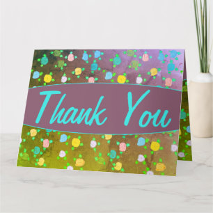 Cartão Muito Bonito Obrigado Nota Em Plum E Teal