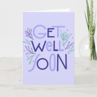 Cartão Muito em breve, tipografia roxa e azul moderna