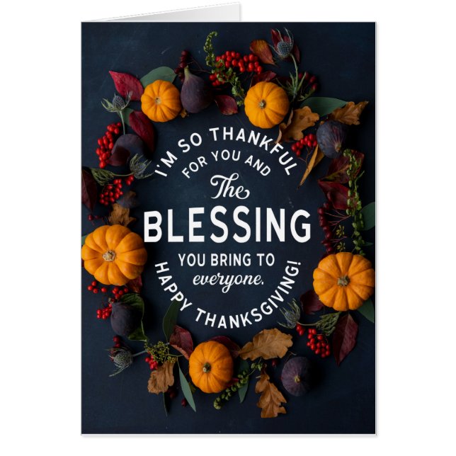 Cartão Muito obrigado pela Bênção de Ação de Graças de VO (Frente)