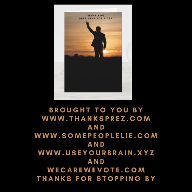 Cartão Muito obrigado, Senhor Presidente Joe Biden (Criador carregado)