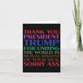 Cartão Muito Obrigado, Senhor Presidente Trump, Por Ter U