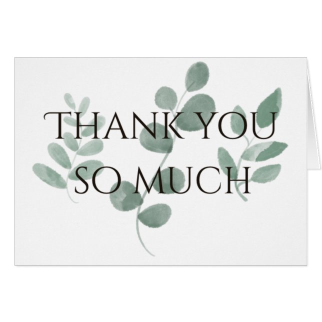 Cartão Muito obrigado - verde (Frente horizontal)