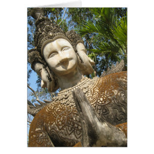 Cartão Muitos Face Wai ... Nong Khai, Isaan, Tailândia