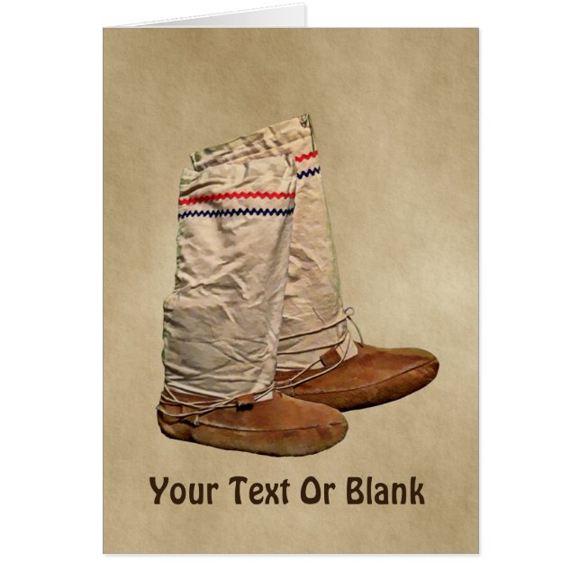 Cartão Mukluks Em Papel Antigo (Frente)