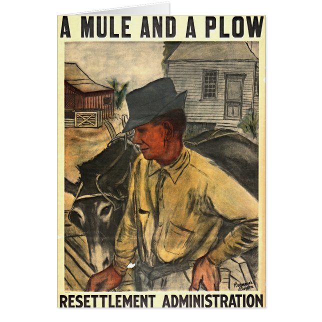Cartão Mula e arado 1935 (Frente)