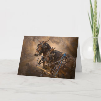 Cartão Mulas no chicote de fios