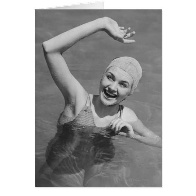 Cartão Mulher acenando (Frente)