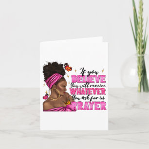 Cartão Mulher Afro Penteado Coque E Religião Fé Oração Ju