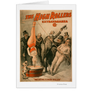 Cartão Mulher alta de RollersDunking no poster da cerveja