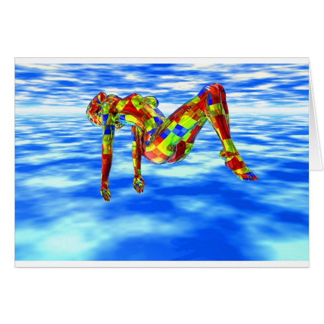 Cartão Mulher azul mística (Frente Horizontal)