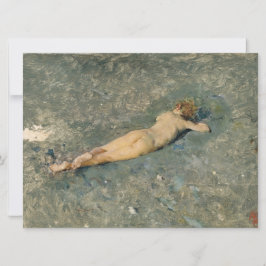 Cartão Mulher banhando sol na praia em Portici