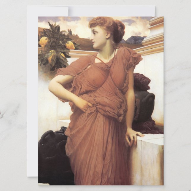 Cartão Mulher Bonita junto a uma Fonte (Frederic Leighton (Frente)