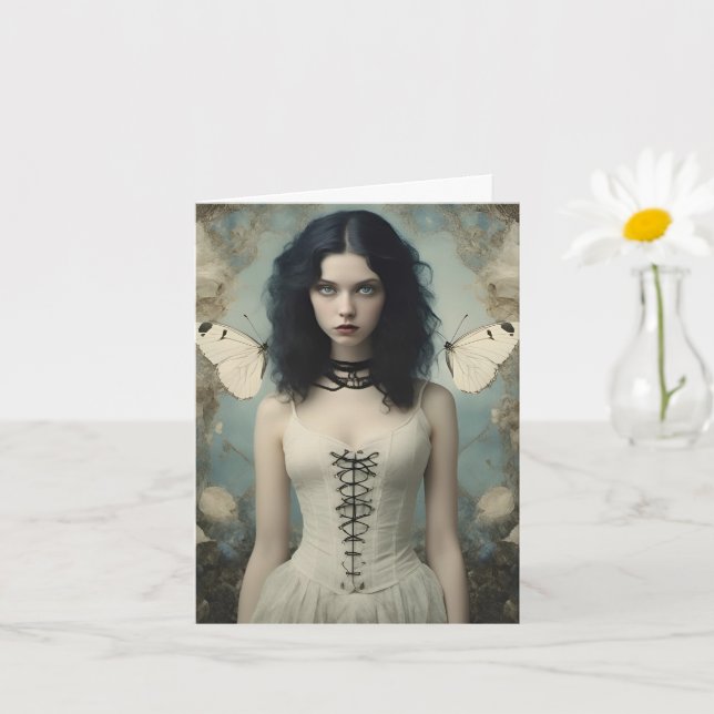 Cartão Mulher-Borboleta gótico, Todas as Ocasiões (Planta pequena)