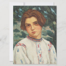 Cartão Mulher camponesa romena (por Stefan Dimitrescu)