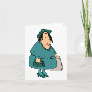 Cartão Mulher Carregando Sacolas
