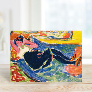 Cartão Mulher com Black Stockings   Ernst Ludwig Kirchner