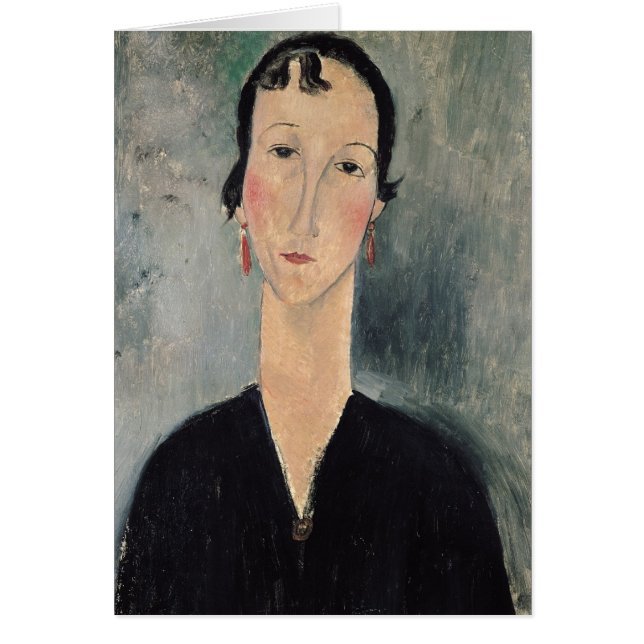 Cartão Mulher com brincos (Frente)