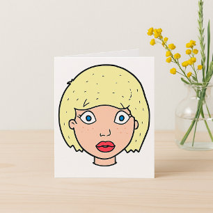 Cartão Mulher Com Cabelo Amarelo