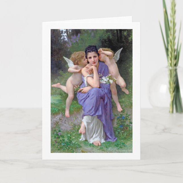 Cartão Mulher com Cupido, Bouguereau (Frente)