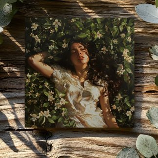 CARTÃO MULHER COM FLORES