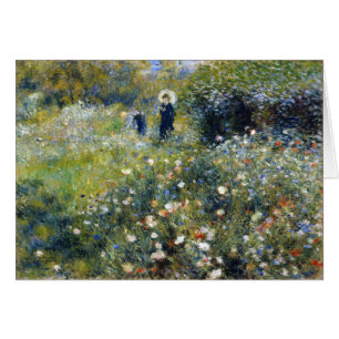 Cartão Mulher com Parasol em Jardim, Renoir