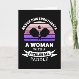Cartão Mulher com Pickleball Paddle Engraçado Gift