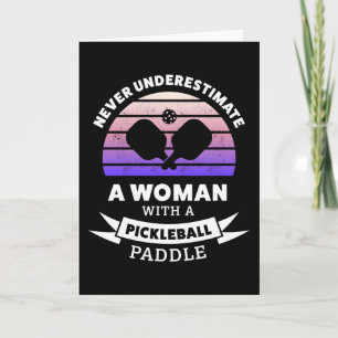 Cartão Mulher com Pickleball Paddle Engraçado Gift
