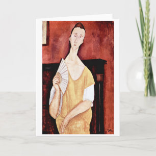 Cartão Mulher com ventilador, Modigliani