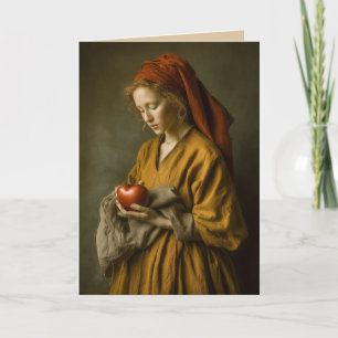Cartão Mulher da Renascença Segurando Coração