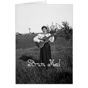 Cartão Mulher de 1890 com guitarra Foto Estrum Me! Seu te